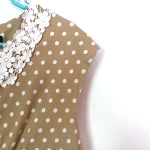 ACEVOG Tan Polka Dot Dress Form Fit Plus Size XXL